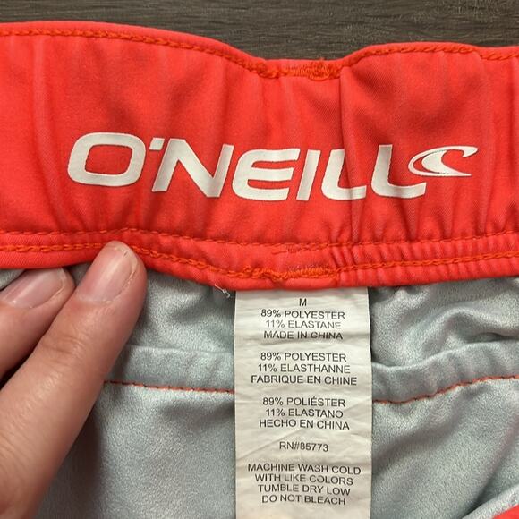 O’NEILL Women’s Green/Orange Lightweight Elastic Waist Running Shorts Size M - Picture 5 of 5